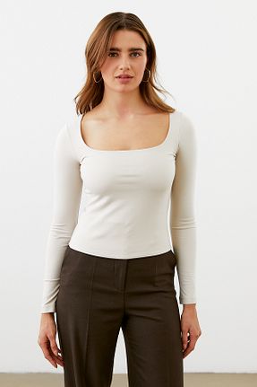 بادی طوسی زنانه یقه مربعی urban focus - کد 869157425