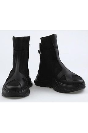 بوت / نیم بوت مشکی زنانه چرم خالص KOZMOSIZE - کد 869170001