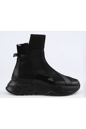 بوت / نیم بوت مشکی زنانه چرم خالص KOZMOSIZE - کد 869170001