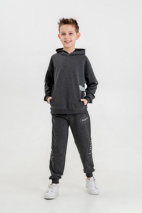 ست بالاتنه و پائین تنه طوسی بچه گانه بافت Mışıl Kids - کد 797045153