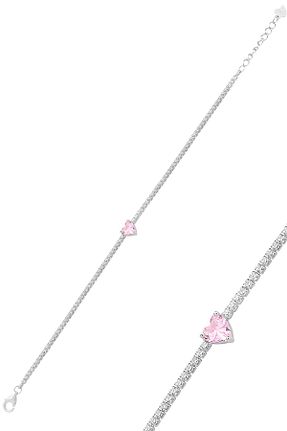 دستبند نقره صورتی زنانه 925 عیار Söğütlü Silver - کد 869195667
