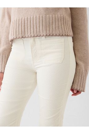 شلوار جین سفید زنانه مخمل GAP - کد 869186634