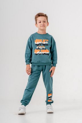 ست بالاتنه و پائین تنه سبز بچه گانه بافت Mışıl Kids - کد 853994486