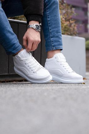 کفش اسنیکر سفید مردانه بند دار L.A Polo - کد 655264743