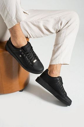 کفش اسنیکر مشکی مردانه بند دار L.A Polo - کد 773632587