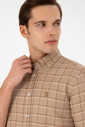 پیراهن بژ مردانه یقه پیراهنی U.S. Polo Assn. - کد 869192027