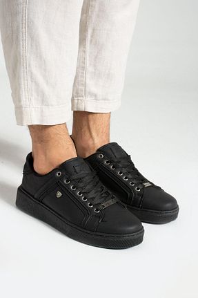 کفش اسنیکر مشکی مردانه بند دار L.A Polo - کد 773632587