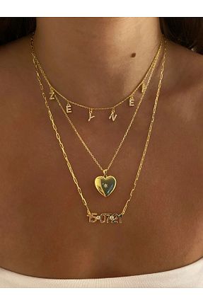 گردنبند نقره طلائی زنانه 925 عیار Amour Silver - کد 862105788