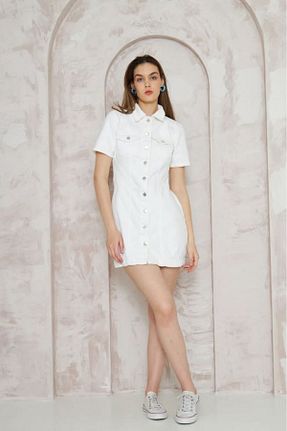 لباس سایز بزرگ سفید زنانه پارچه Kutaf - کد 869691642