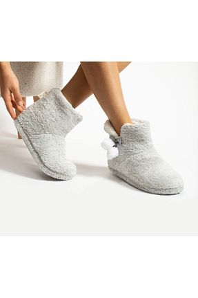 بوت خانگی طوسی زنانه مخملی MODA - کد 869211226