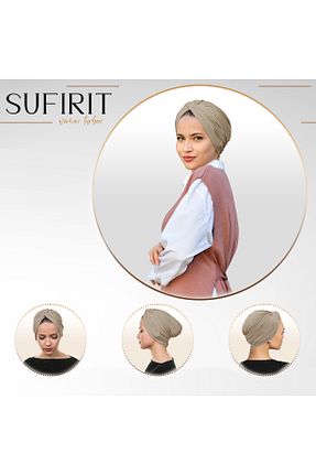 روسری بژ پلی استر Sufirit - کد 869202503