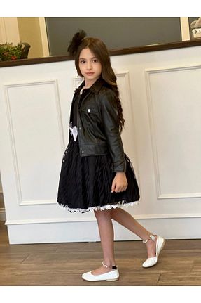ست بالاتنه و پائین تنه مشکی بچه گانه بافتنی elfanto kıds - کد 869688048