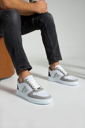 کفش اسنیکر سفید مردانه بند دار L.A Polo - کد 775970515