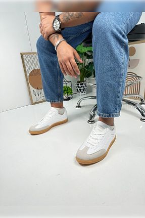 کفش اسنیکر سفید مردانه بند دار İmerShoes - کد 861044912