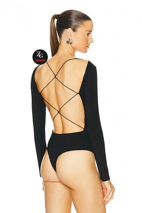 بادی مشکی زنانه یقه دگاژه Zagrep - کد 869223278