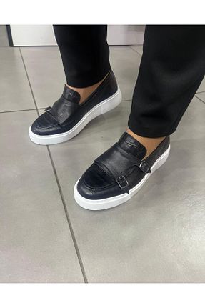 کفش کژوال مشکی مردانه چرم خالص mkstoreluxury - کد 869223783