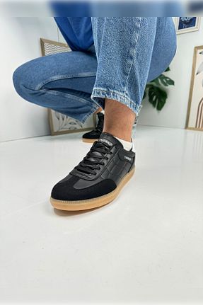 کفش اسنیکر مشکی مردانه بند دار İmerShoes - کد 861044914