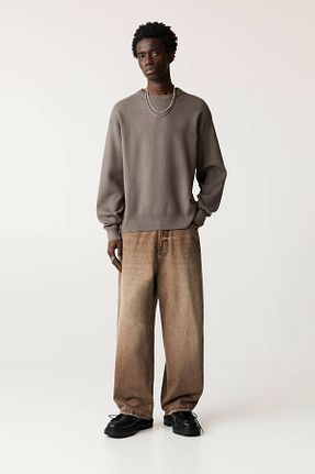 پلیور طوسی مردانه ساده Pull & Bear - کد 869224578