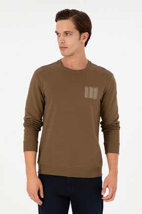 سوئیشرت خاکی مردانه ساده U.S. Polo Assn. - کد 869223428