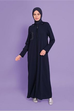 مانتو بلند حجاب سرمه ای زنانه Alvina - کد 869227252