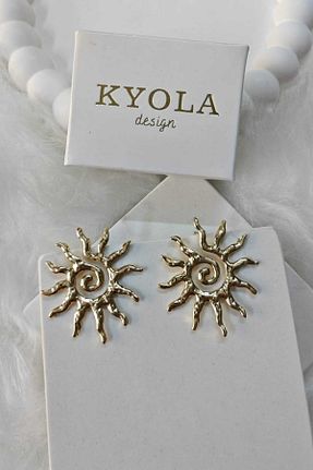 گوشواره جواهر طلائی فلزی KYOLA DESİGN - کد 869216142