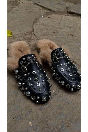 دمپائی مشکی زنانه چرم مصنوعی Eataly Shoes - کد 869233088