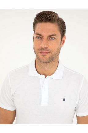 پولوشرت سفید مردانه بافت Pierre Cardin - کد 833215258