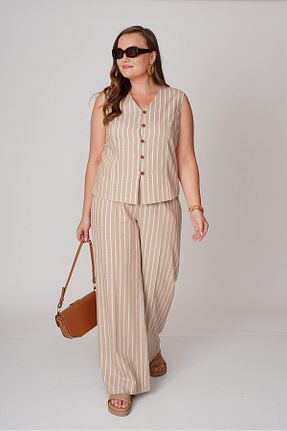 ست بالاتنه و پائین تنه بژ زنانه بافتنی Büyük Moda - کد 852444359