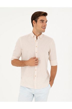 پیراهن بژ مردانه رگولار Pierre Cardin - کد 834895151