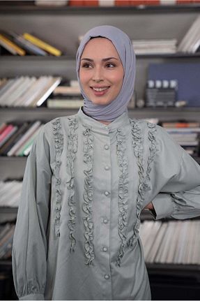 شال طوسی زنانه پنبه ای A/F fezah prive - کد 869254080