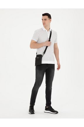 شلوار جین مشکی مردانه پاچه تنگ Pierre Cardin - کد 833081048