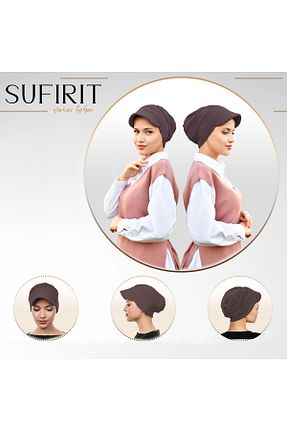 روسری قهوه ای پنبه پلی استر Sufirit - کد 869259018
