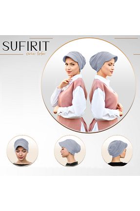 روسری طوسی پنبه پلی استر Sufirit - کد 869260358
