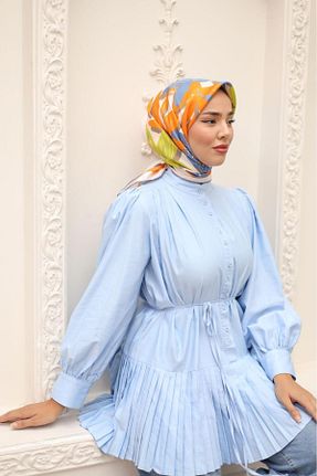 روسری آبی İpek Tivil Silk Home - کد 853031215