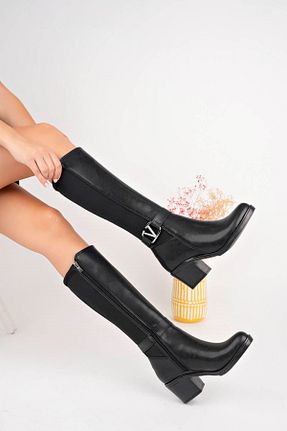 بوت / نیم بوت مشکی زنانه چرم مصنوعی Aymer - کد 772516784