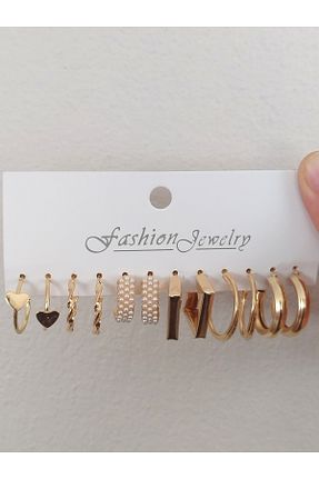 گوشواره جواهر طلائی رزین FASHİON JEWELRY - کد 869245096