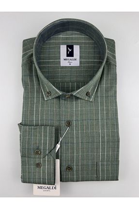 پیراهن سبز مردانه رگولار MEGALDİ - کد 869293475