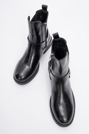بوت / نیم بوت مشکی زنانه چرم مصنوعی luvishoes - کد 869295077