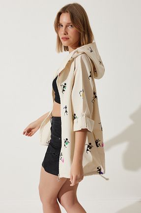 کت بژ زنانه اورسایز Lovelyİstanbul - کد 869299655