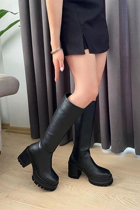 کفش کلاسیک مشکی زنانه چرم مصنوعی MODAMAİSA - کد 869325553