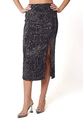 دامن طوسی زنانه مخمل sermoda - کد 869326036