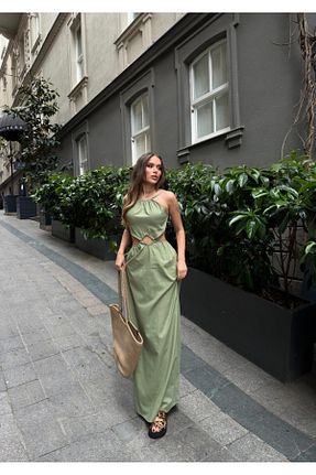لباس سبز زنانه بافتنی Simli Moda - کد 869360160