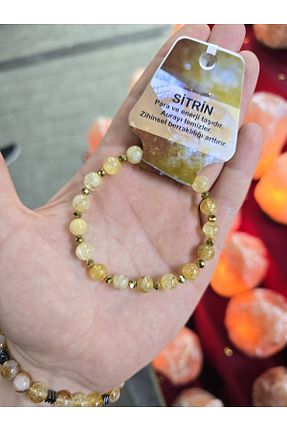 دستبند جواهر زرد زنانه سنگ طبیعی NBS Beautiful Naturel Stones - کد 869376196