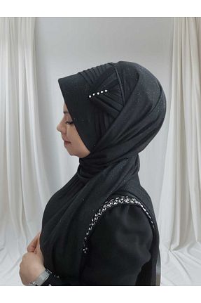 روسری مشکی پنبه پلی استر NurAy - کد 866752434
