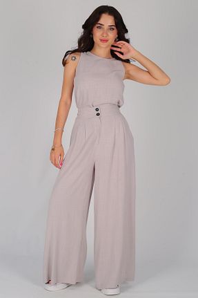 ست بالاتنه و پائین تنه طوسی زنانه بافتنی FACETTE - کد 838958633