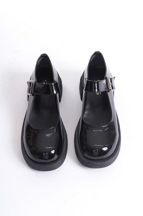کفش لوفر مشکی زنانه چرم لاکی öz se shoes - کد 869845349