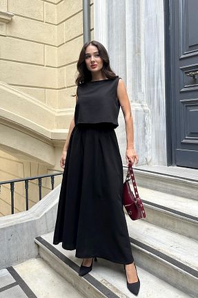 ست بالاتنه و پائین تنه مشکی زنانه بافتنی FACETTE - کد 838958627
