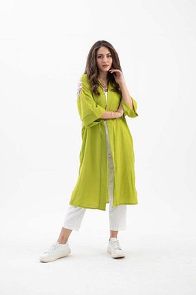 کیمونو و کافتان سبز زنانه پلی استر MokaShopin - کد 870359885