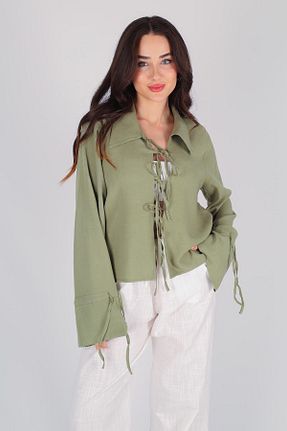 بلوز خاکی زنانه ساده FACETTE - کد 832742951
