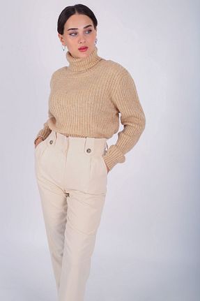 پلیور بژ زنانه ساده FACETTE - کد 358122549